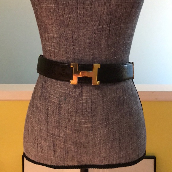 Accessories - Leather Pebbled Stylish H Belt